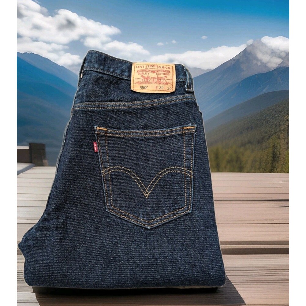 LEVI'S 550 RELAXED FIT DARK WASH DENIM BLUE JEANS MEN'S SIZE 32X30   EUC
